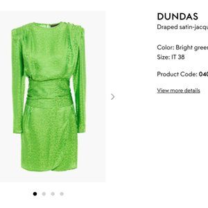 NWT DUNDAS Draped satin-jacquard mini dress